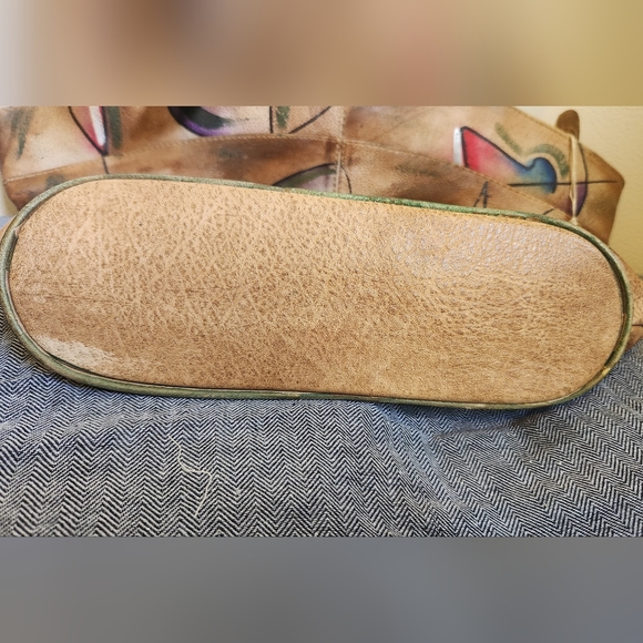 NWT Vintage Sam Sam Hand-Painted Large Leather Shoulder Bag - Picture 5 of 7